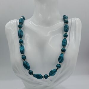 Elegant Teal Beaded Necklace 22 Inch N3610